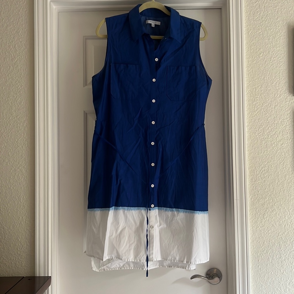 Midi high-low buttoned collared Dress